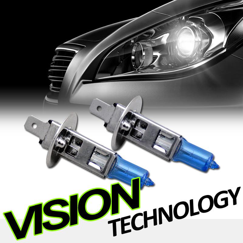 2pc h1 12v 55w white xenon gas-filled halogen light bulbs headlight low beam 2