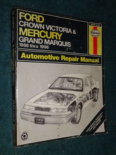 1988-1996 ford crown victoria / mercury grand marquis shop manual haynes book