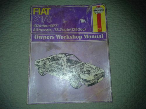 Hard-to-find 1974-77 fiat x1/9 - all models - workshop manual