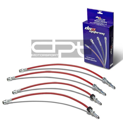 For e46 3-series replacement front/rear stainless hose red pvc coated brake line