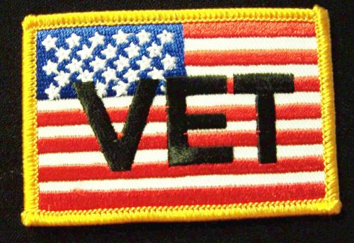 #0090 motorcycle vest patch american flag / vet