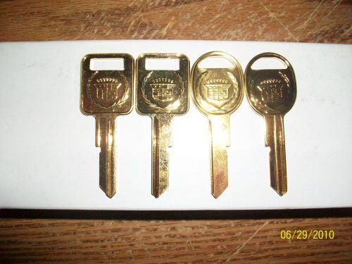 4 cadillac oem gold keys for cadillac 69-73-77-81 e&amp;h #2