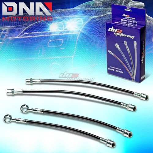 For 02-06 audi a4/quattro/s4 b6 black stainless steel hose braided brake line