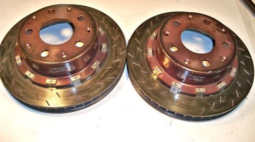 Pfc rear brake rotors &amp; hats 1 1/4&#034; thick 12 tab style nice  arca nascar