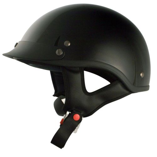 Brand new open face 1/2 half motorcycle helmet gloss black cruiser helmet large