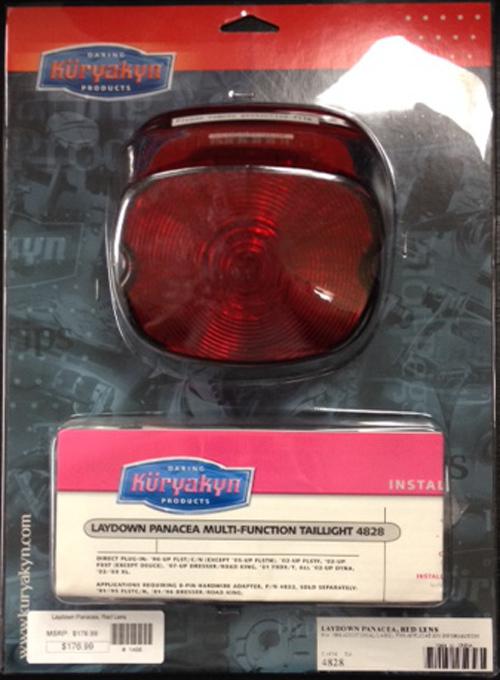 Multi-function taillight laydown panacea red lens kuryakyn motorcycle parts new!