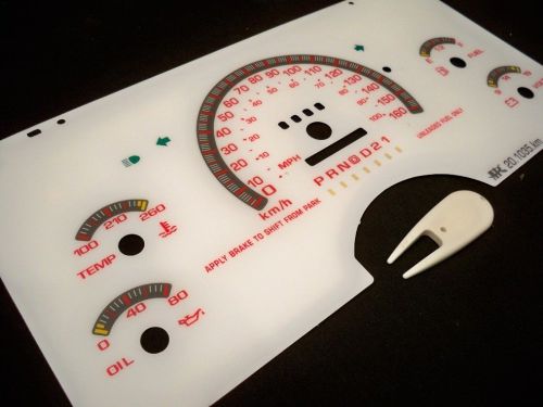 Kilometers 1995-1997 chevy blazer s10 no tach rpm white face glow through gauges