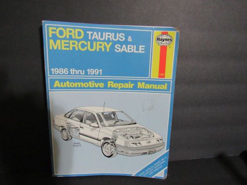 Haynes ford taurus mercury sable 1986 - 1991 automotive repair manual