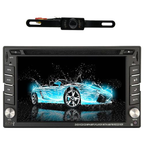 In-dash car radio double din stereo 6.2&#034; hd touchscreen gps dvd bluetooth camer
