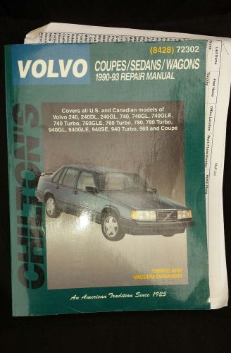 Volvo 90 to 93 repair manualchilton&#039;s volvo coupe sedans wagons 1990 to 1993