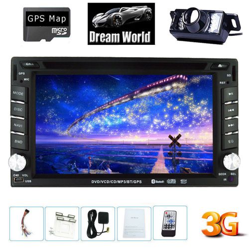 Gps navigation touch screen bluetooth car dvd player double 2 din stereo+camera