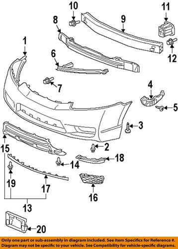 Honda oem 71145snaa50 front bumper-license frame