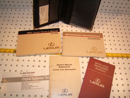 Lexus ls400 1997 owner oe 1 set of  5 manuals and leather black lexus oem 1 case