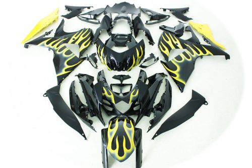 Aftermarket abs fairings fit for suzuki gsxr1000 09-10 2009 2010 yellow flame