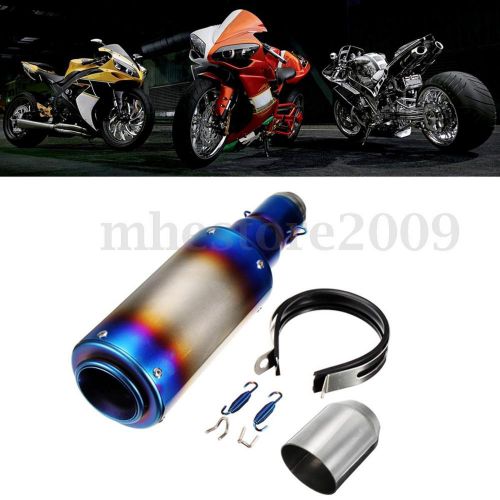 38-51mm motorcycle grilled bule stainless steel exhaust muffler pipe dirt bike