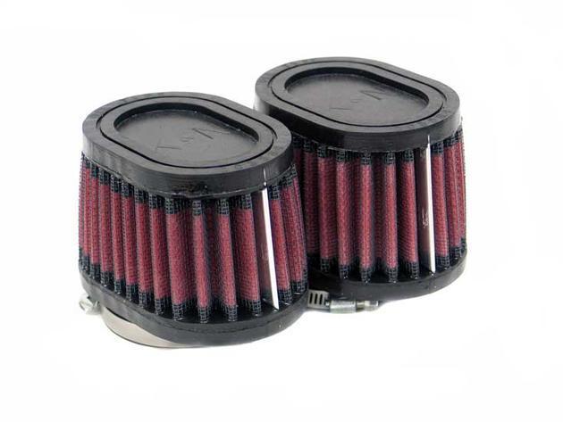 K&n ru-1822 custom clamp-on air filter set oval with rubber end cap