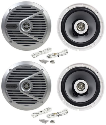 (4) alpine sps-m601 pair 6.5&#034; 2-way marine/boat coaxial speakers