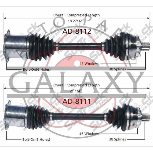 Surtrack front axles shafts pair fits audi s4 02-04 a6 quattro 00-04 4.2l rs6 0