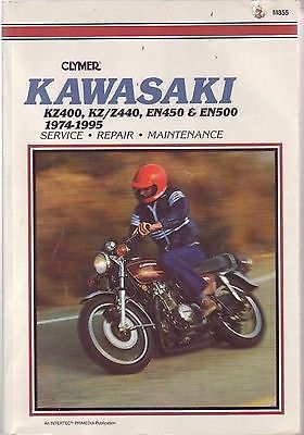 Kawasaki motorcycle kz 400 440 en 450 500 repair service shop manual 1974 - 1995