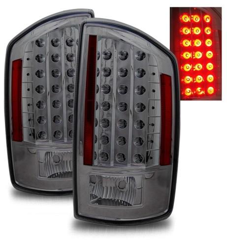 07-08 dodge ram 1500/06-09 ram 2500/3500 smoke tinted led tail lights brake lamp