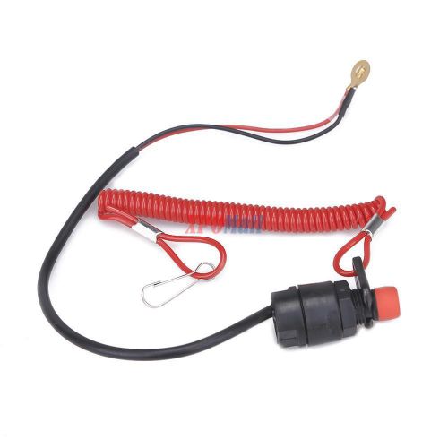 Universal boat outboard engine motor kill stop switch &amp; safety tether lanyard