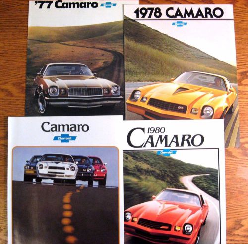 Chevy camaro brochure lot: 1977 1978 1979 1980, 4 pcs, xlnt original z28