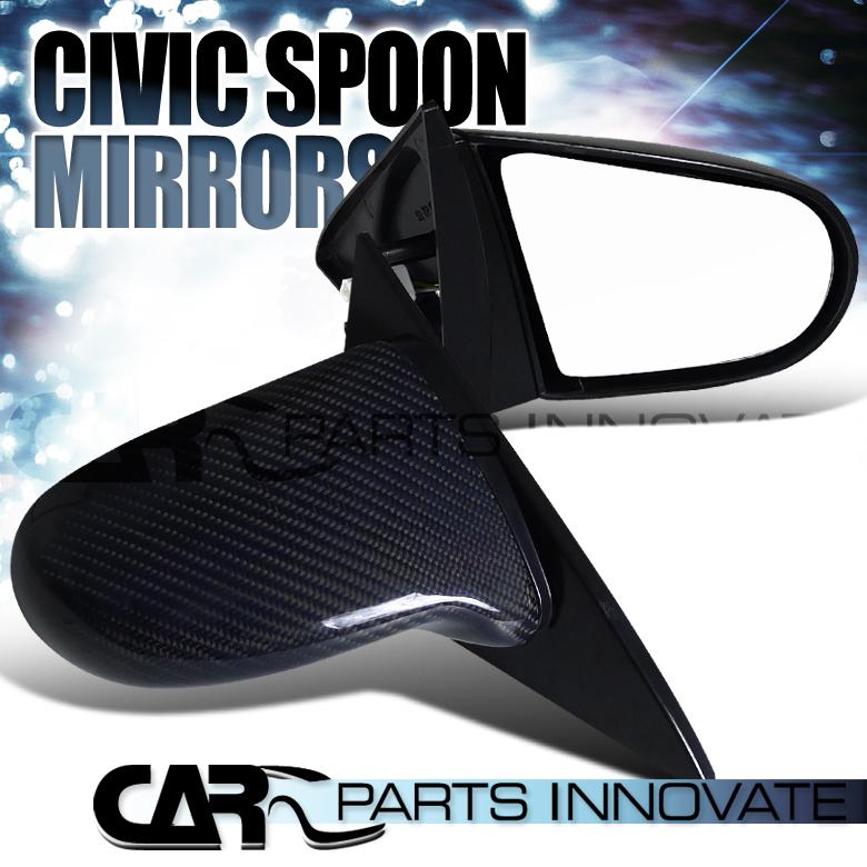 01-05 honda civic 2dr coupe real carbon power spn mirror pair