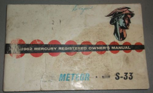 1962 mercury meteor s-33 owners manual original