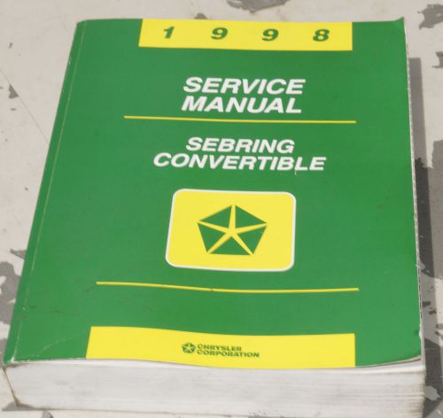 Authentic  1998 chrysler sebring convertible factory service shop manual