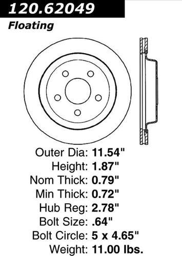 Centric 120.62049 rear brake rotor/disc-premium rotor-preferred