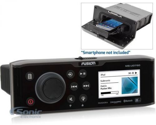 Fusion ms-ud750 digital media bluetooth marine stereo w/internal smartphone dock