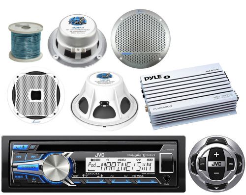 Bluetooth usb cd marine radio&amp;remote,5.25&#034;speakers,10&#034;sub,amplifier&amp;speaker wire