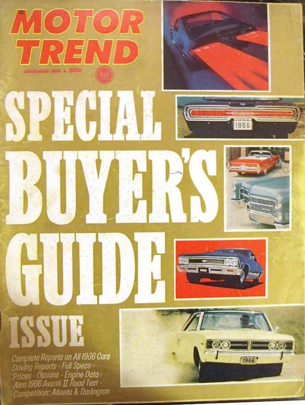 Motor trend 1966 buyer's guide, driving reports, specs, prices,options, engine