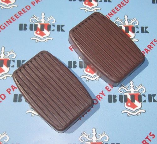 1934-1955 buick brake clutch &amp; parking brake pedal pads. brown pair. pc345np