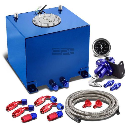 5 gallon/18.8l aluminum fuel cell tank+oil feed line+1:1 pressure regulator blue