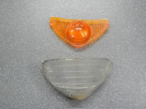 1965 buick riviera turn signal light lens (1) outer clear &amp; inner amber lens 65