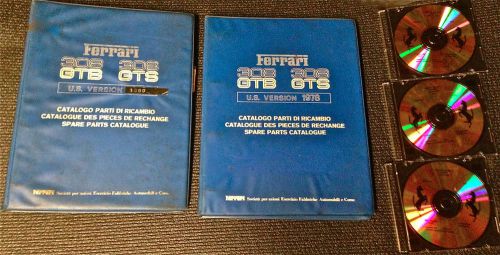 Ferrari 308 gtb &amp; gts parts factory manuals (2) plus ferrari 360/360f1 cds (3)