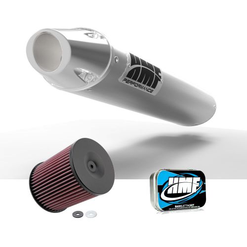 Hmf yamaha yfz 450 2004 - 2011 brushed/polished slip on exhaust muffler + jet kn