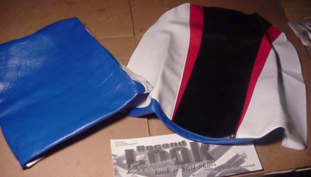 2000 suzuki gsxr 600 2-pc seat cover skins black/white/blue/red  second look