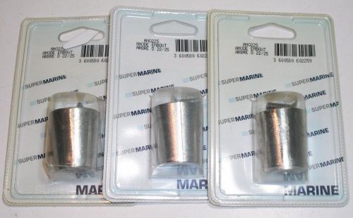 3- new zinc conical taper prop shaft anodes  22/25mm #ano225  beneteau #043400