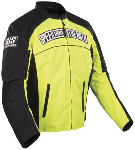 Speed and strength seven sins textile jacket yellow hyper vis motorcycle street