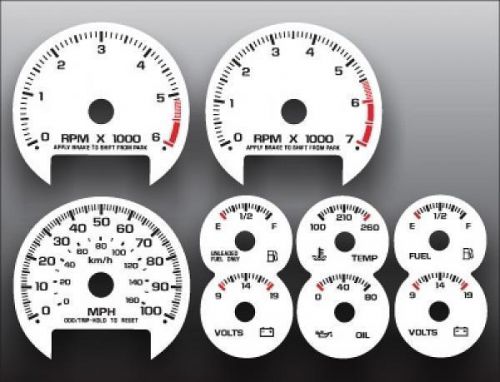 1998-2005 chevrolet s10 tach auto dash instrument cluster white face gauges
