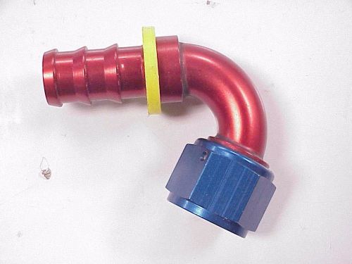 Kb aluminum -12 an 120°blue/red push-on hose end nascar arca nhra scca