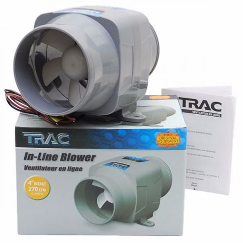 Trac t10081 gray 4 inch 12v marine boat ventilation bilge in line blower