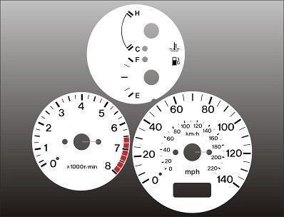 1997-1998 mazda protege instrument cluster white face gauges 97-98