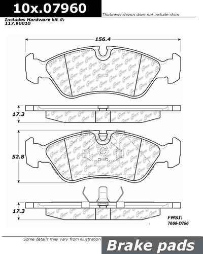 Centric 104.07960 brake pad or shoe, front