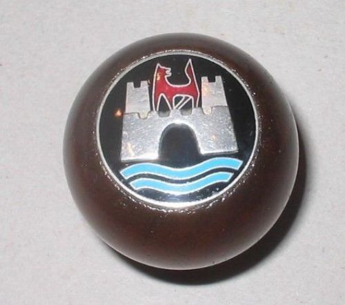 Vintage vw shift knob formula vee wolfsburg walnut enamel 68-79 volkswagen 12mm