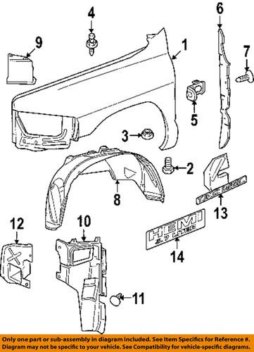 Mopar oem 6505903aa fender-fender screw