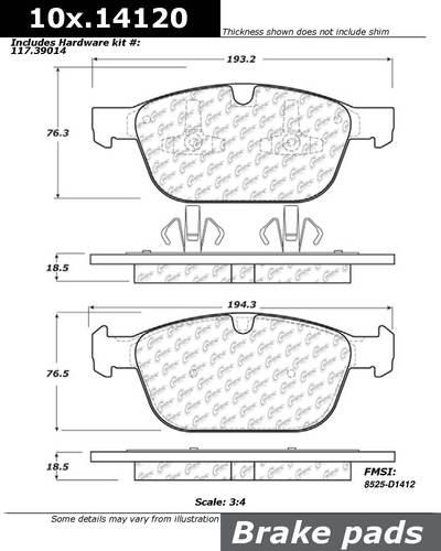 Centric 100.14120 brake pad or shoe, front-oe formula brake pads