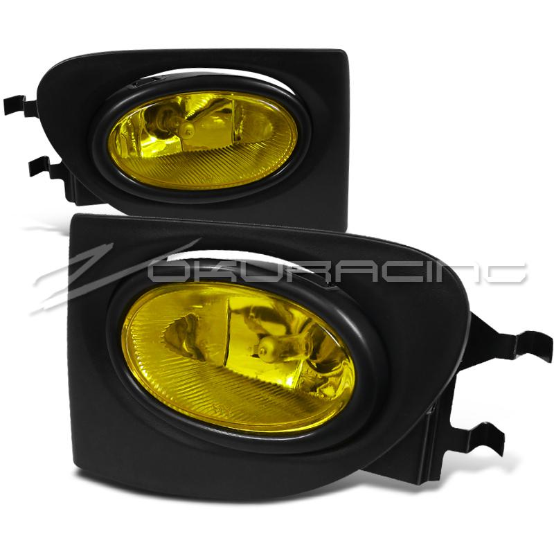 2002-2005 honda civic si 3dr yellow bumper fog lights+switch